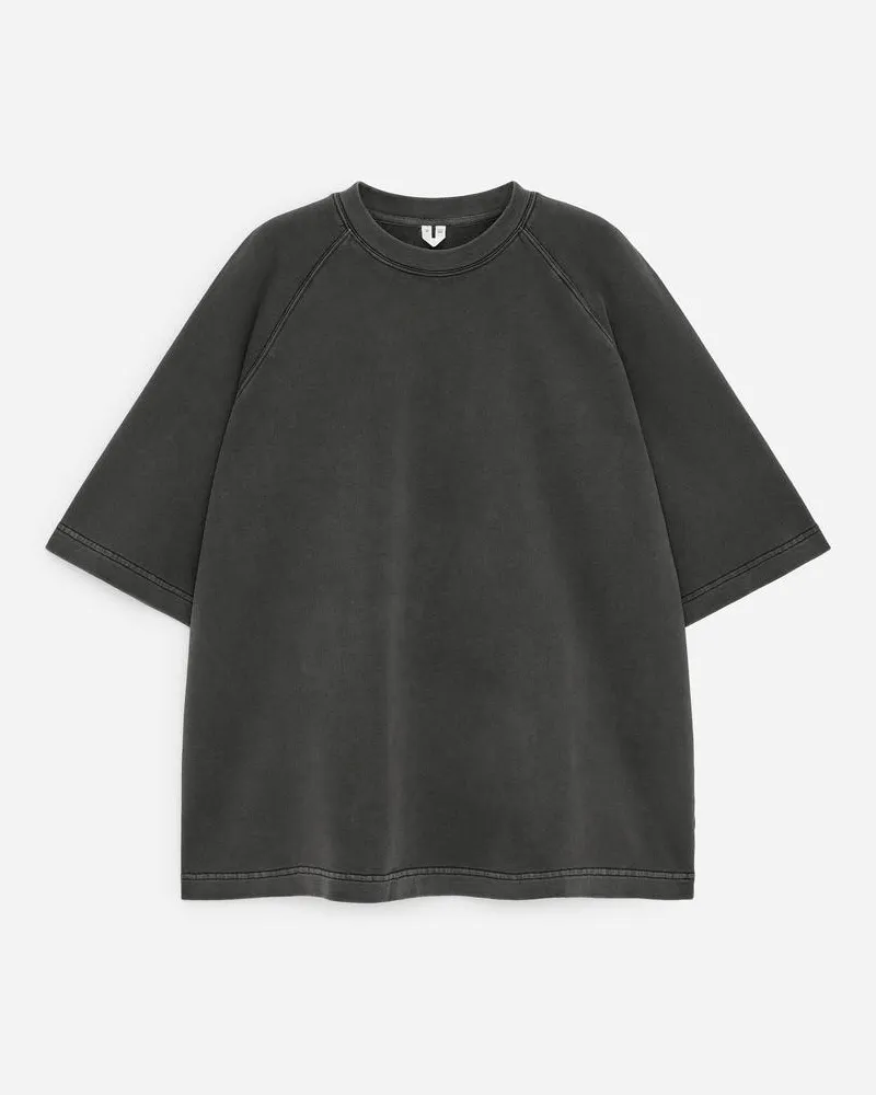 Arket Kurzärmliges Sweatshirt -Schwarz Schwarz
