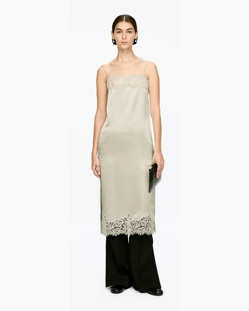 Arket Trägerkleid Mit Spitze -Beige Beige