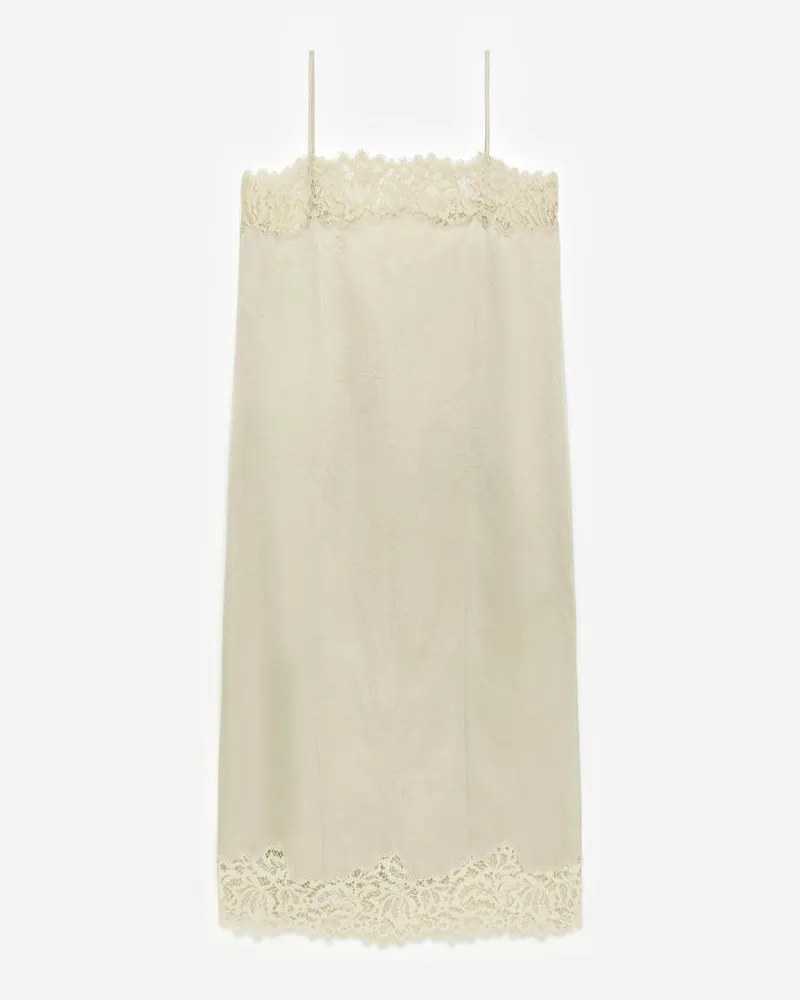 Arket Trägerkleid Mit Spitze -Beige Beige