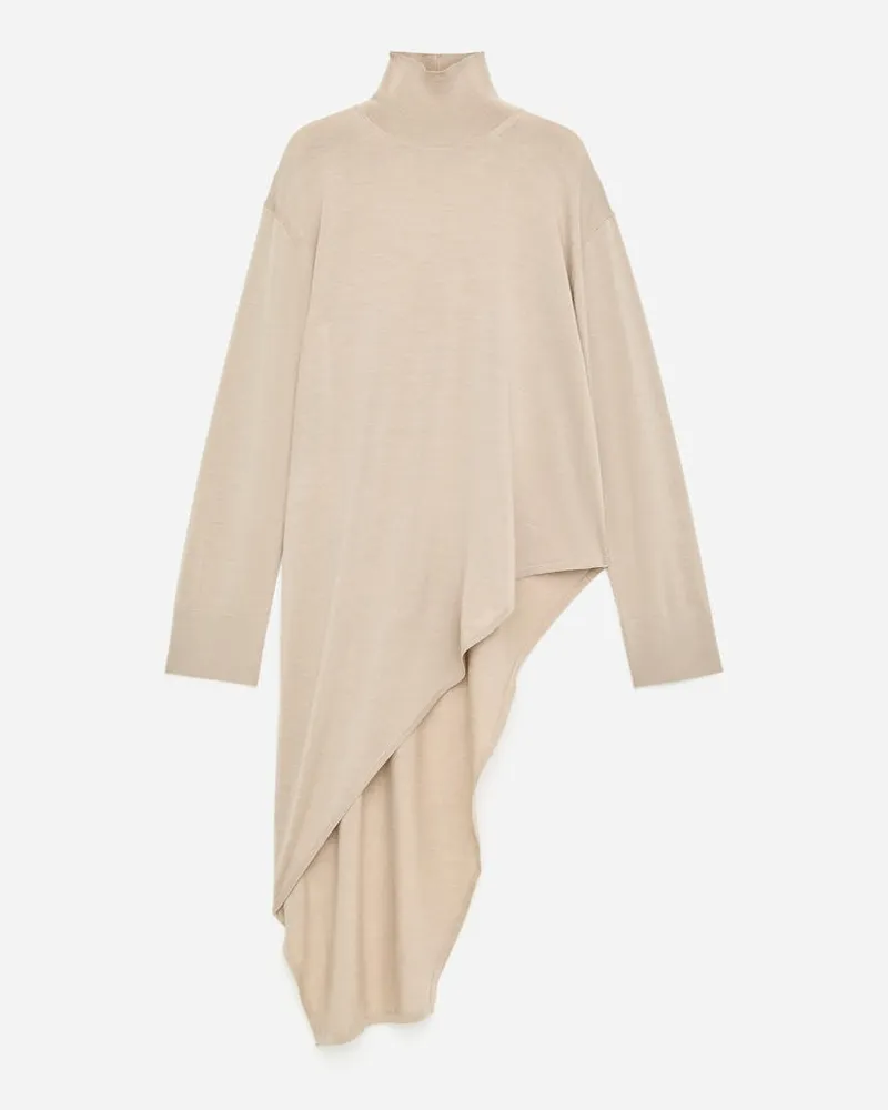 Arket Asymmetrischer Wollpullover -Beige Beige