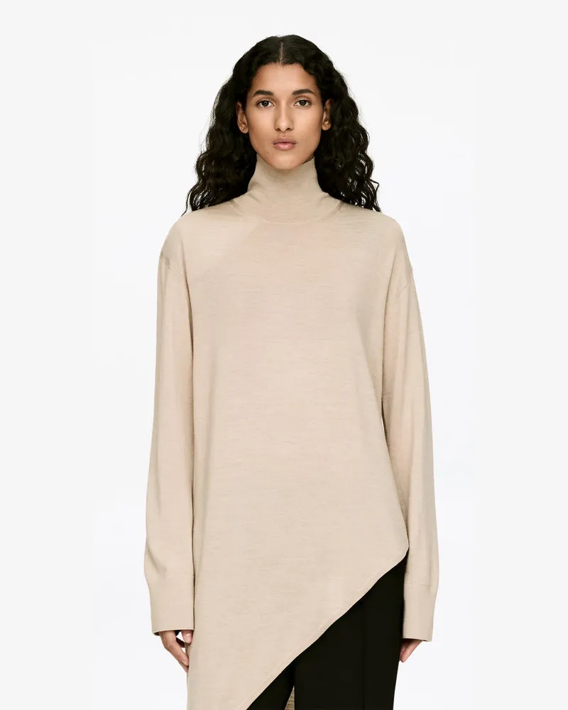 Arket Asymmetrischer Wollpullover -Beige Beige