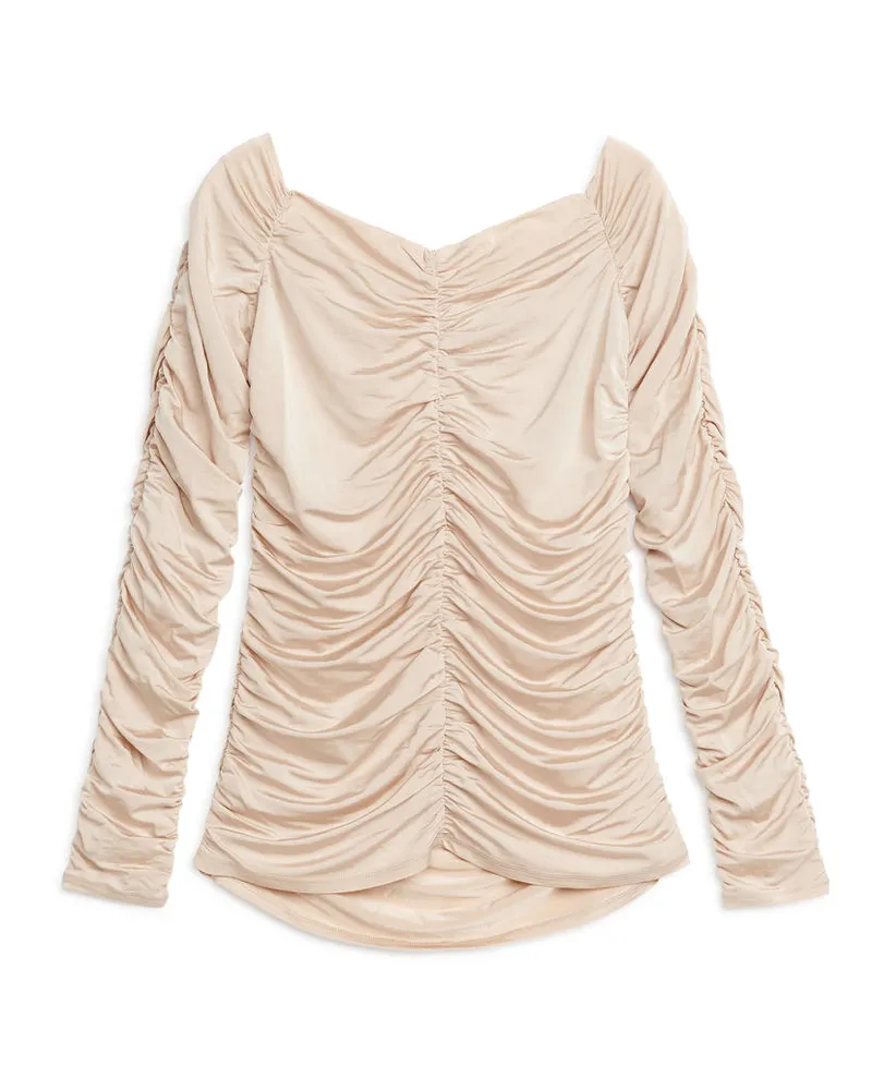 Arket Gerafftes Oberteil - Beige|Rosa Beige