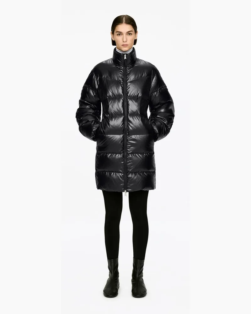 Arket Langer Upcycled Down™ Mantel -Schwarz Schwarz