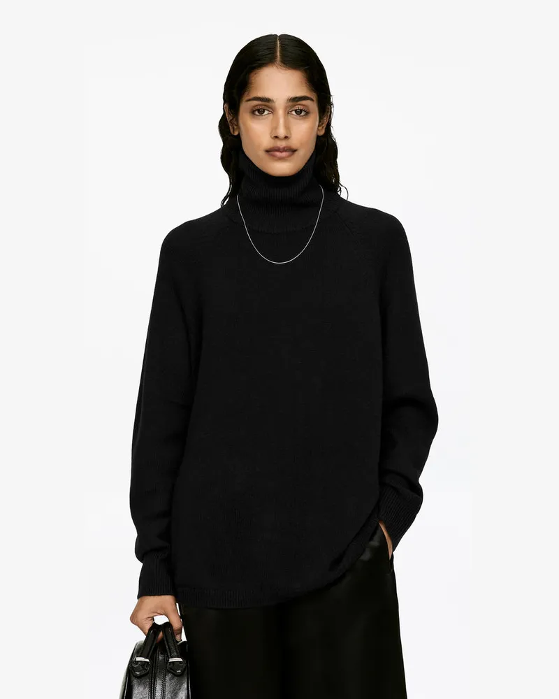 Arket Rollkragenpullover Aus Kaschmir Und Wolle -Schwarz Schwarz