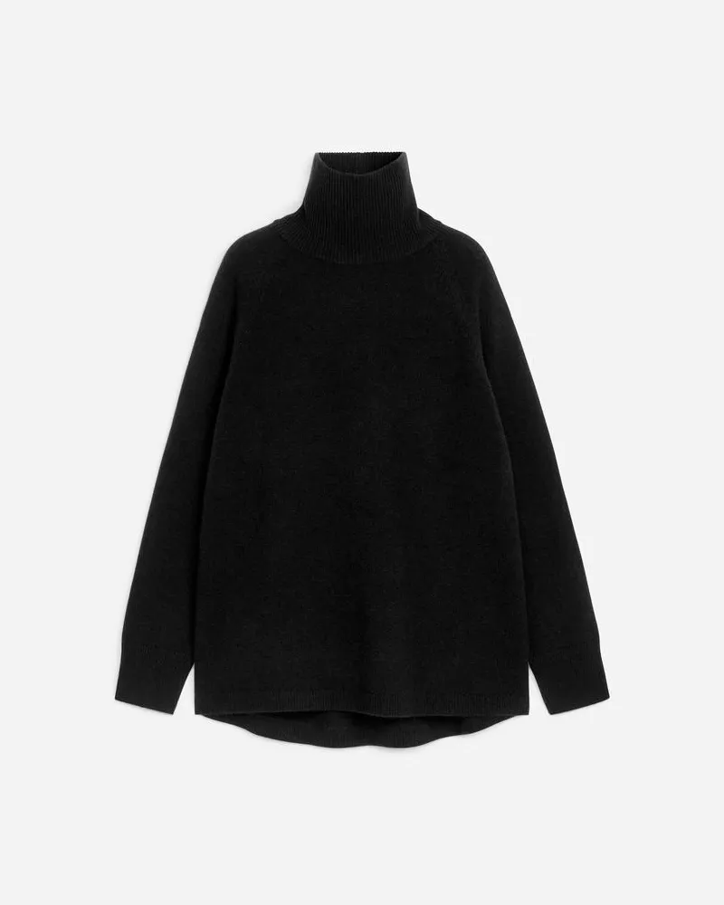 Arket Rollkragenpullover Aus Kaschmir Und Wolle - Schwarz Schwarz