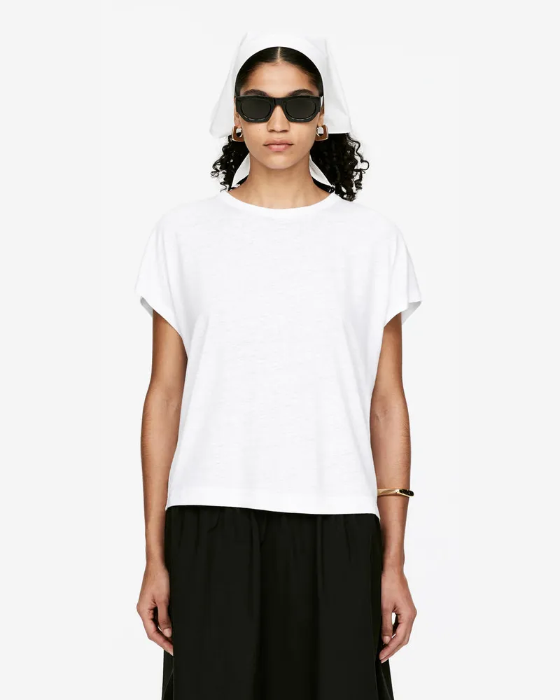 Arket T-Shirt Aus Leinenmischung -Weiß Weiß