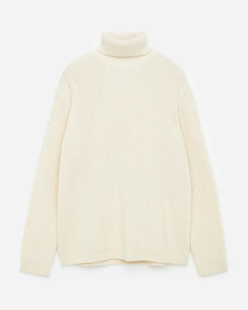 Arket Schwerer Rollkragenpullover Aus Wolle - Weiß Cremeweiß
