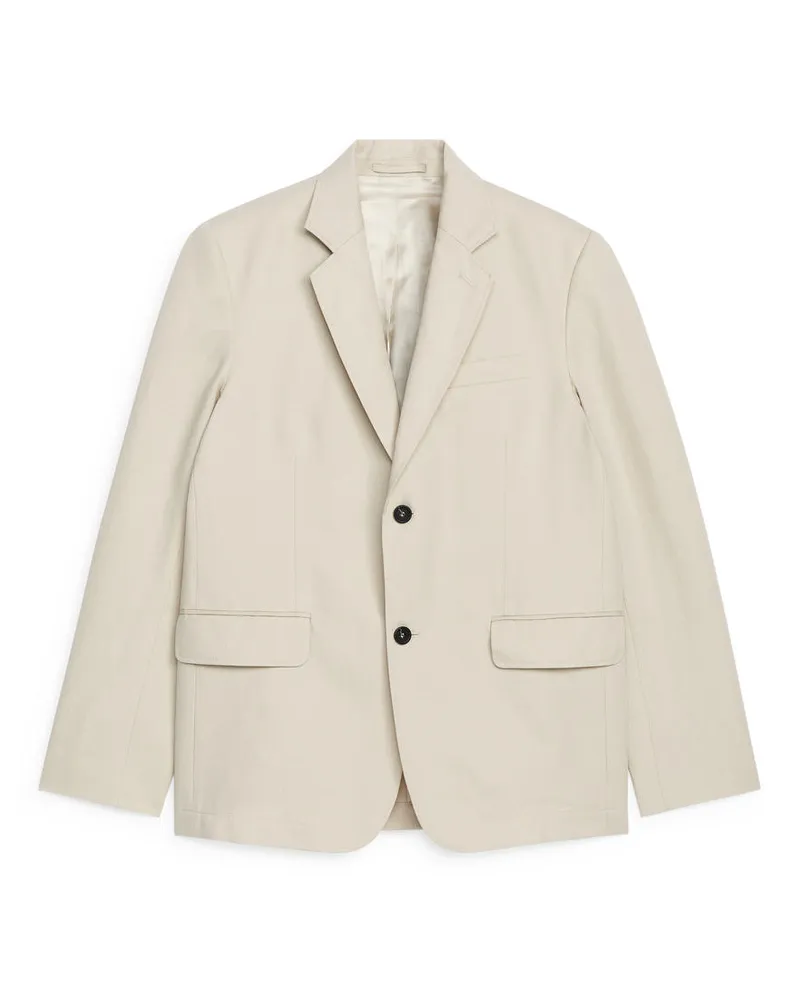 Arket Blazer Aus Leinenmischung - Weiß Cremeweiß