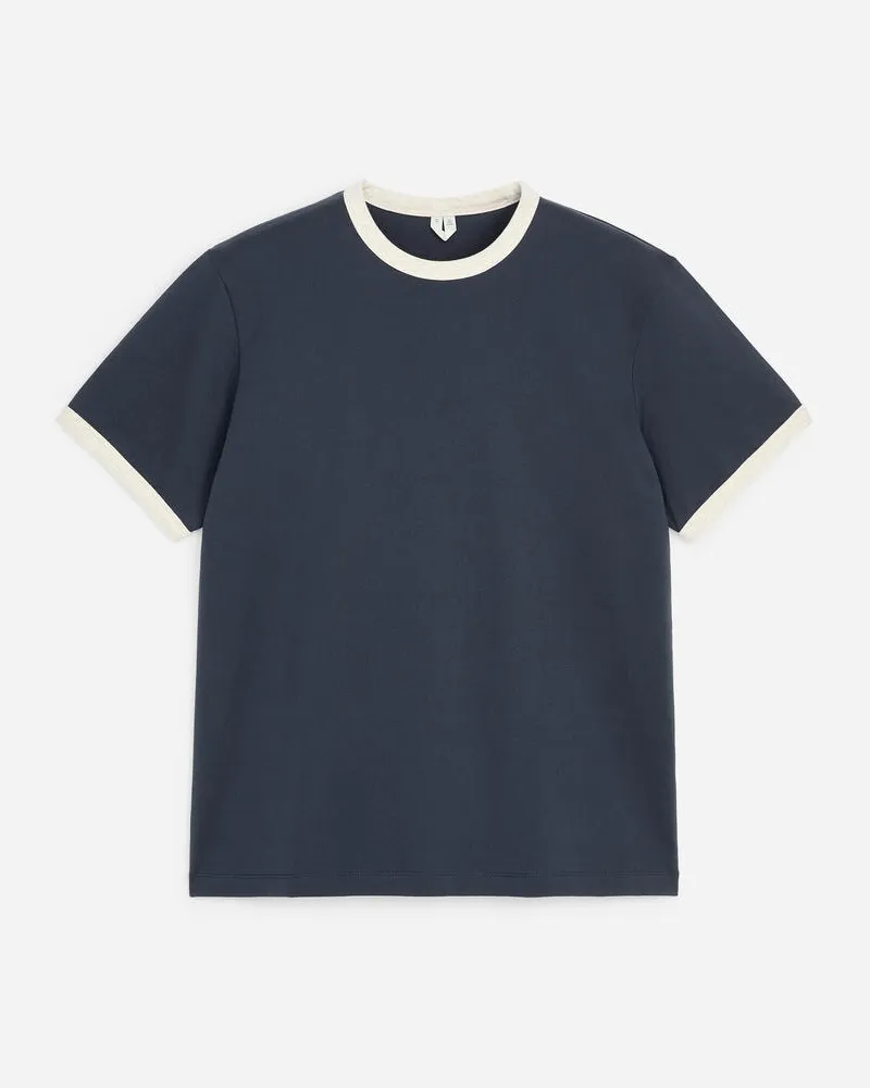 Arket Körpernahes T-Shirt -Blau Blau