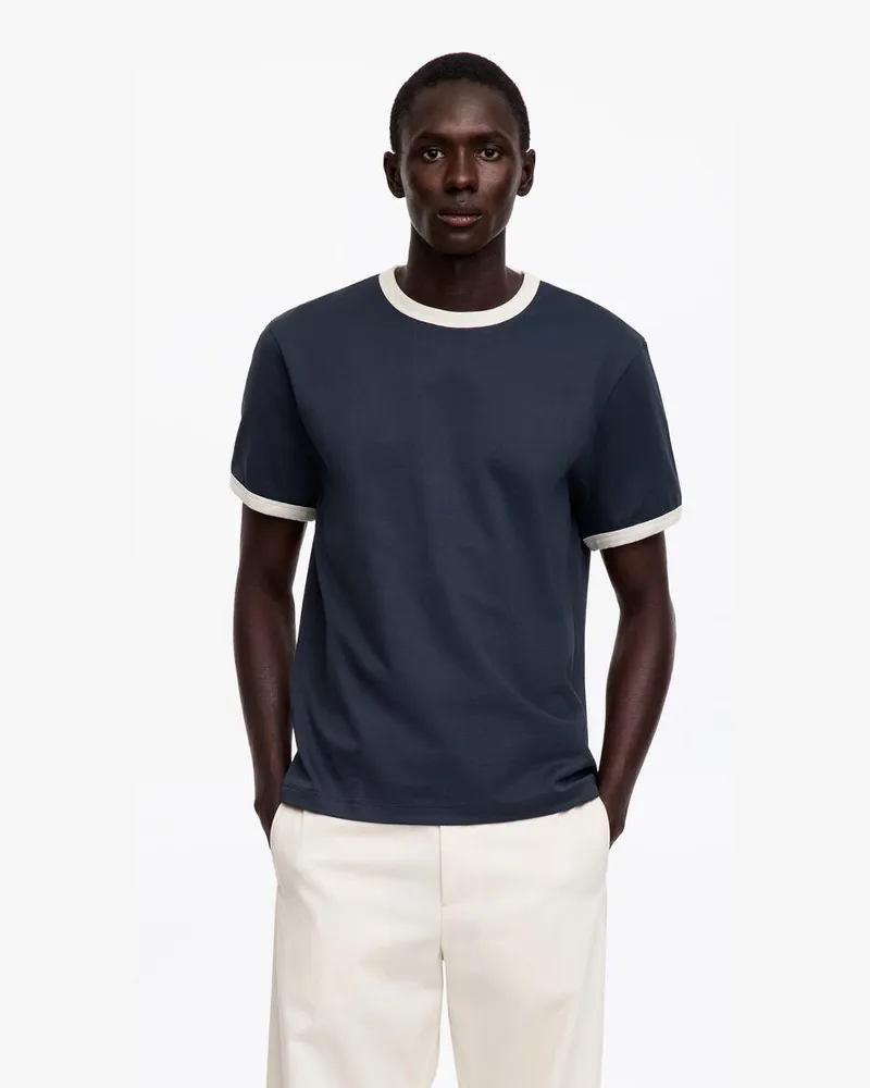 Arket Körpernahes T-Shirt -Blau Blau