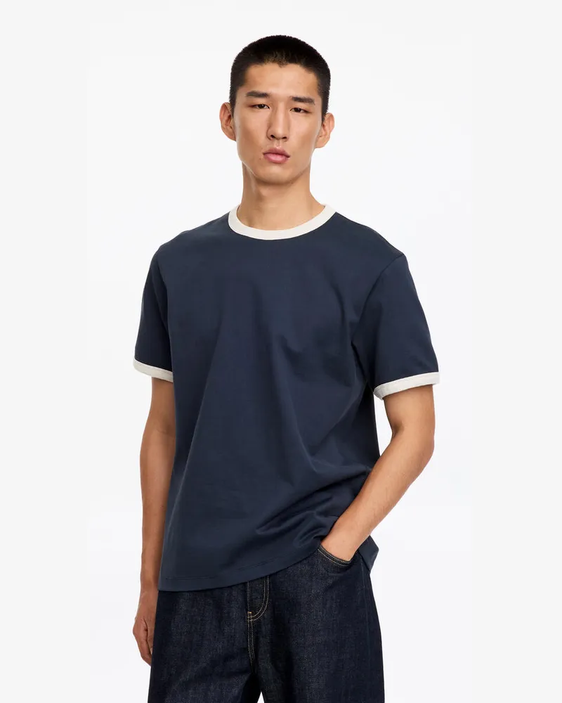 Arket Körpernahes T-Shirt -Blau Blau
