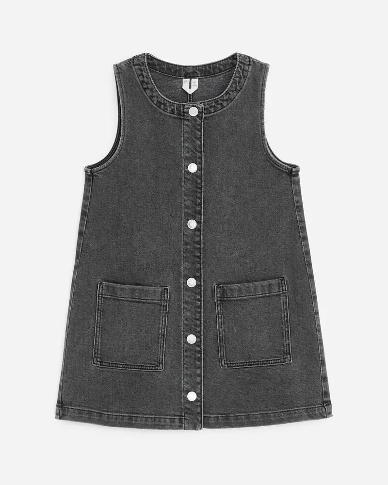 Arket Ärmelloses Jeanskleid -Schwarz Schwarz