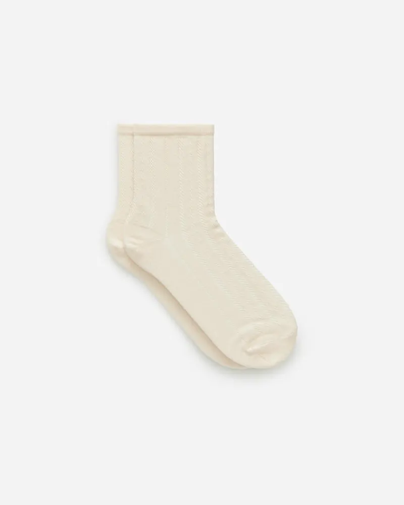Arket Pointelle-Socken - Weiß Cremeweiß