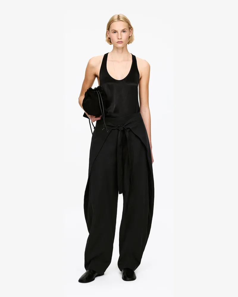 Arket Elegante Hose Im Wickeldesign -Schwarz Schwarz