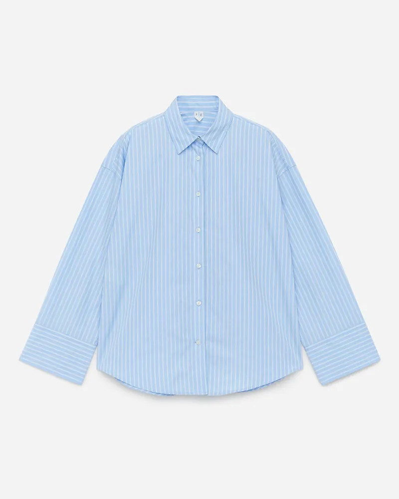 Arket Hemd Aus Baumwolle Mit Weiten Ärmeln -Blau Blau