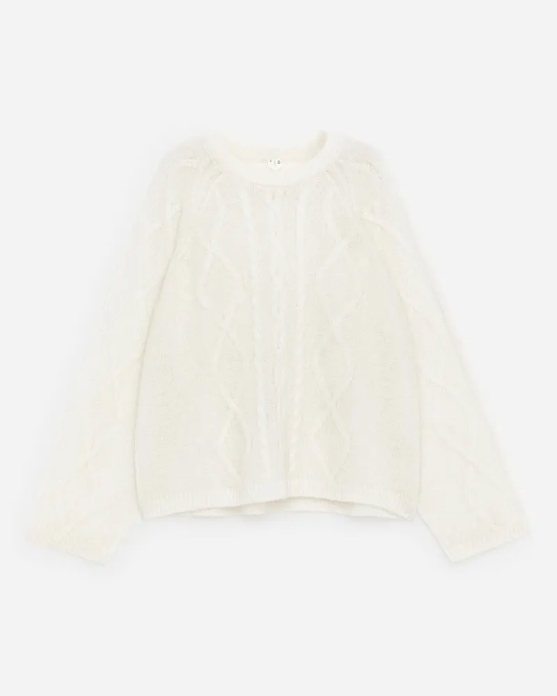 Arket Pullover Aus Wolle Und Mohair -Weiß Weiß