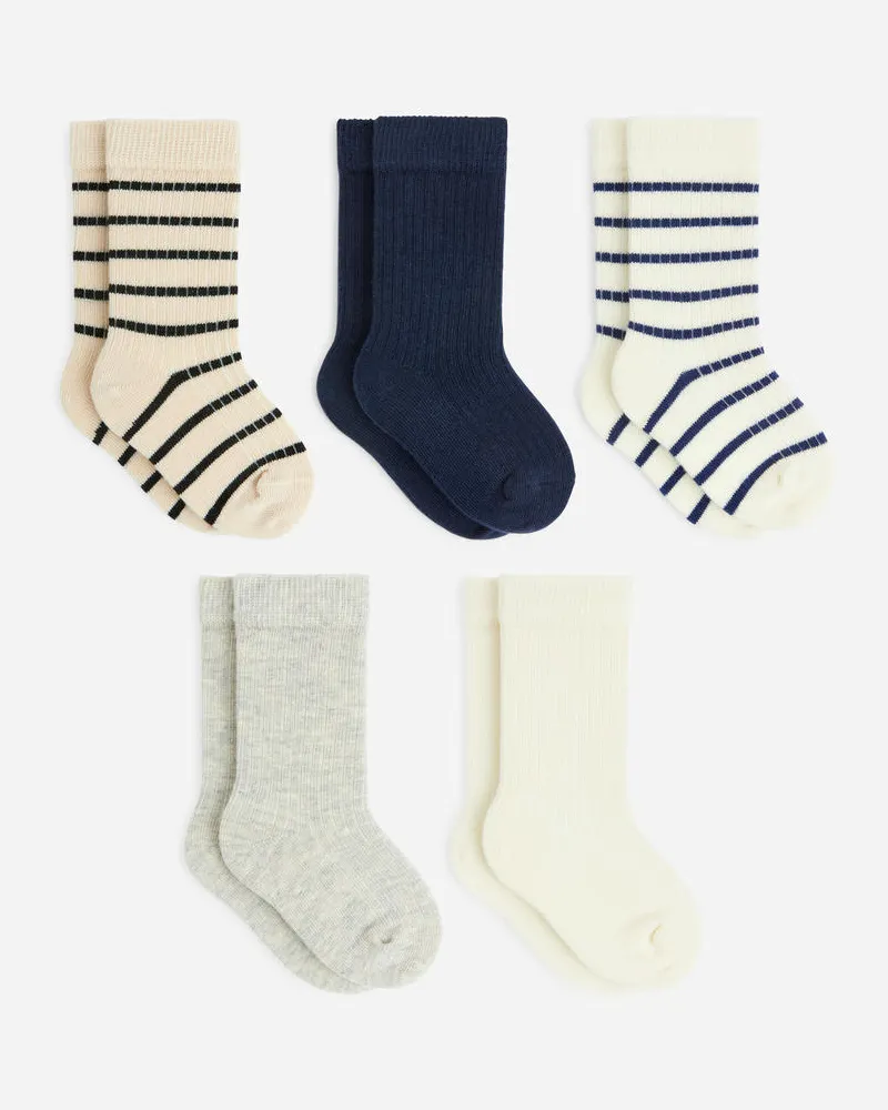 Arket 5 Paar Rippstricksocken Für Babys -Beige Beige