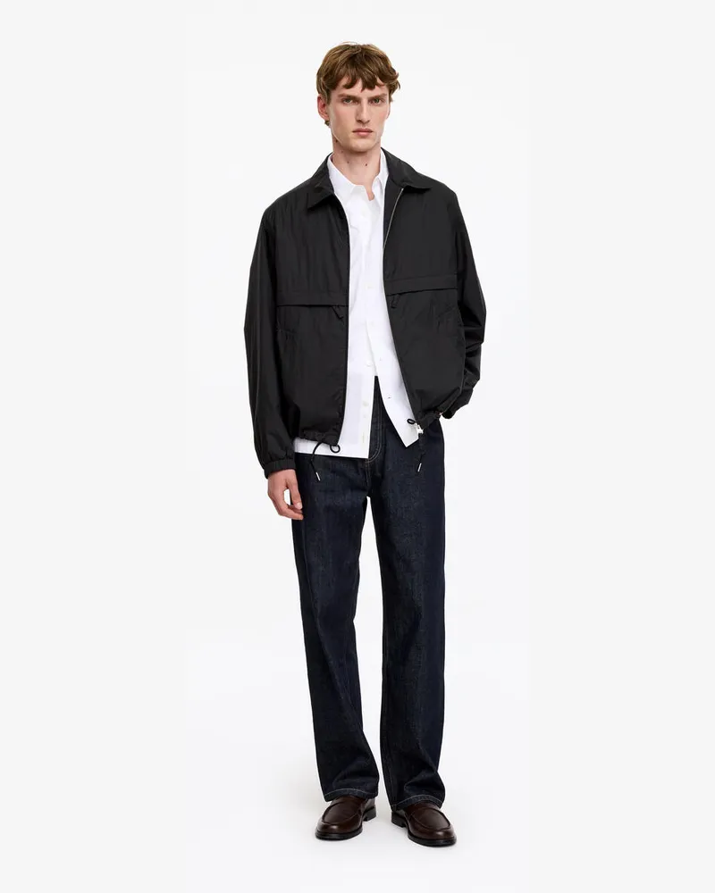 Arket Windbreaker Aus Nylon -Schwarz Schwarz