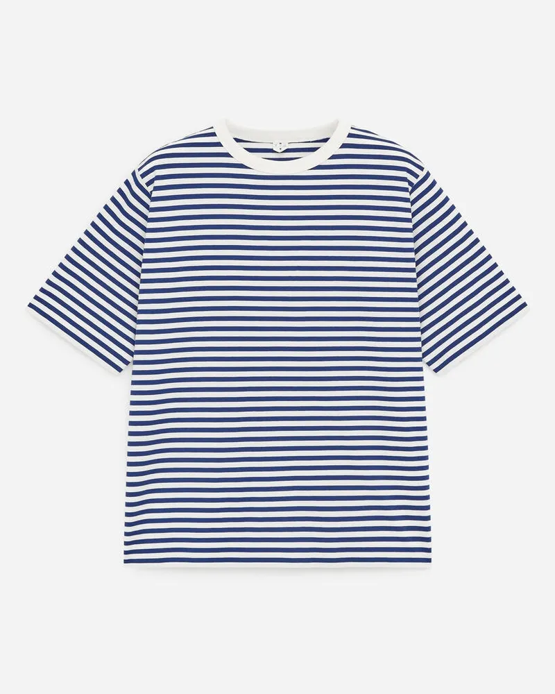 Arket Lockeres T-Shirt Aus Baumwolle -Blau Blau