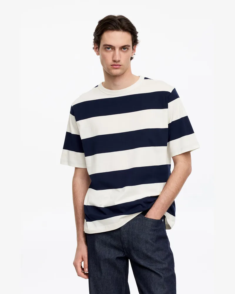 Arket Lockeres T-Shirt Aus Baumwolle -Blau Blau