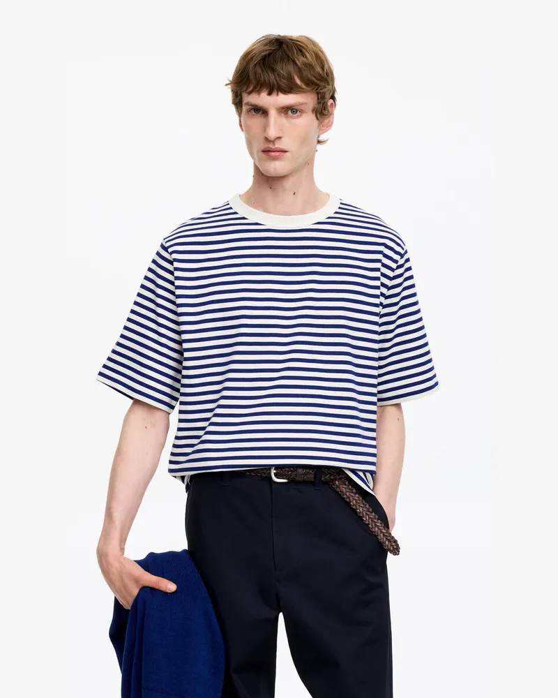Arket Lockeres T-Shirt Aus Baumwolle -Blau Blau