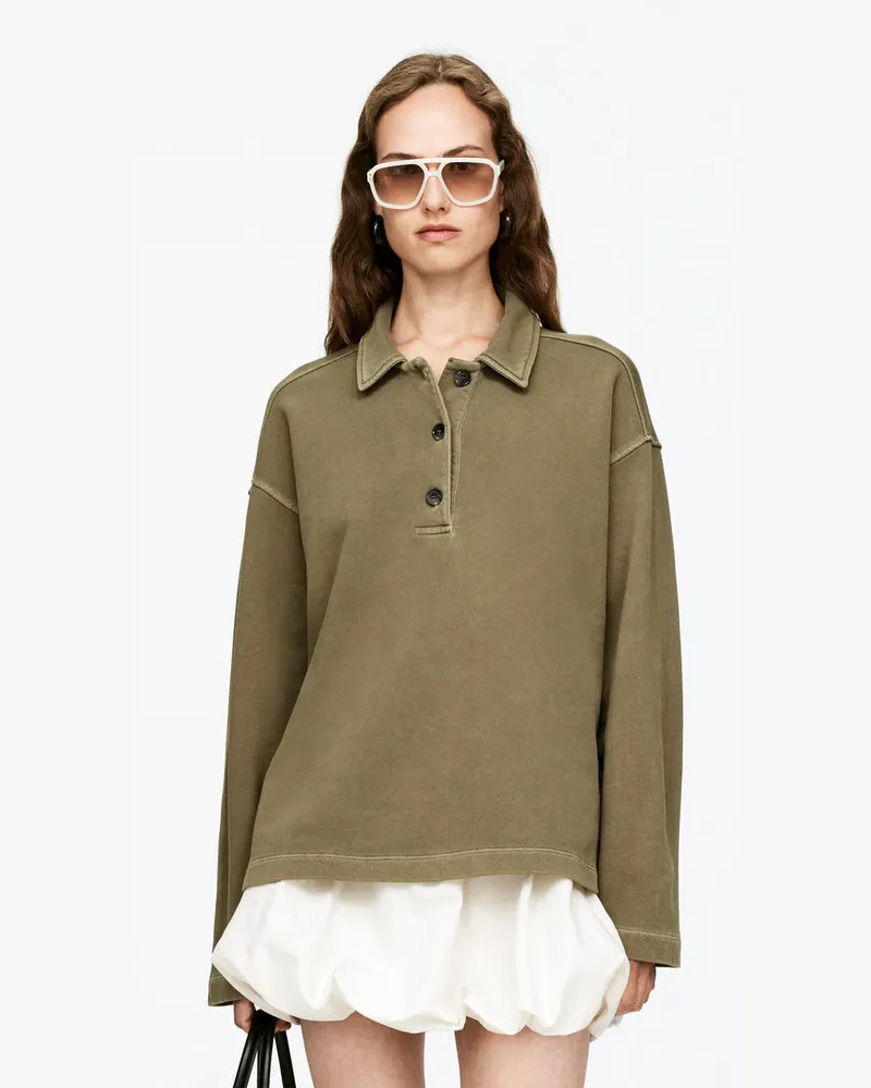 Arket Sweatshirt Im Polostil -Grün Grün
