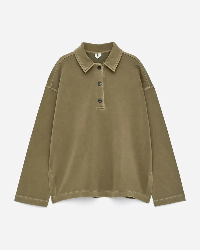 Arket Sweatshirt Im Polostil -Grün Grün