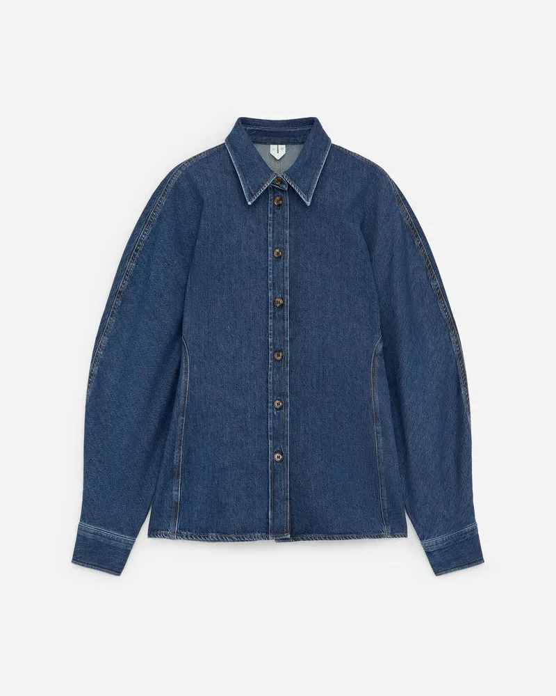 Arket Vorgeformtes Jeanshemd -Blau Blau