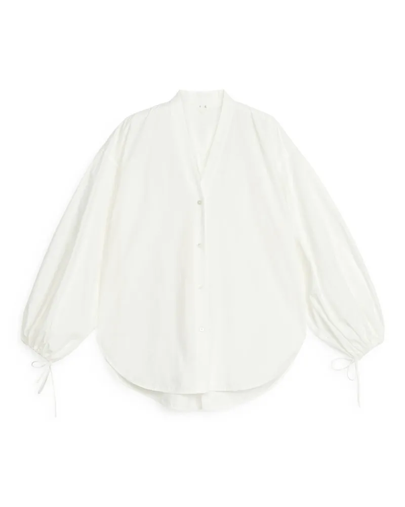 Arket Bluse Mit Puffärmeln -Weiß Weiß