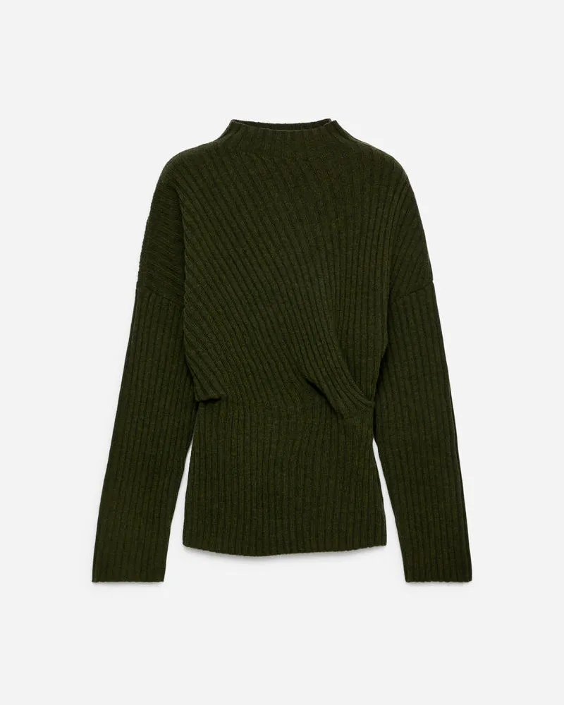 Arket Wollpullover Mit Drapierung -Grün Grün