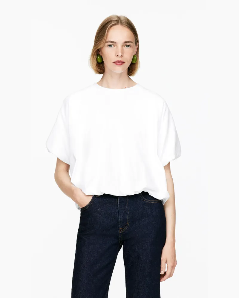 Arket T-Shirt Mit Bubble-Saum -Weiß Weiß