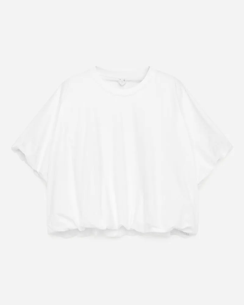 Arket T-Shirt Mit Bubble-Saum - Weiß Weiß
