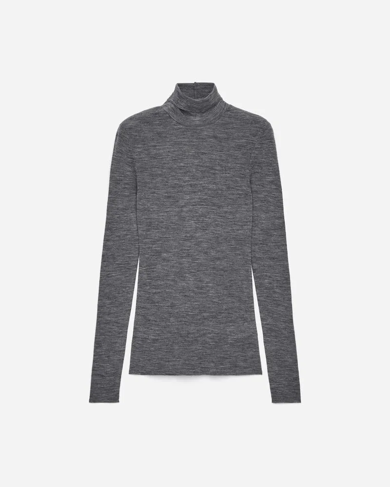 Arket Rollkragenoberteil Aus Wolle -Grau Grau