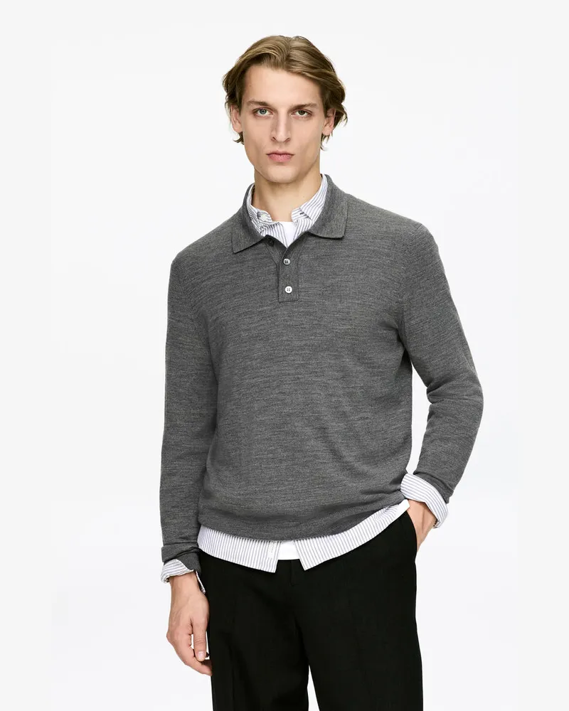 Arket Polo Aus Merinowolle -Grau Grau