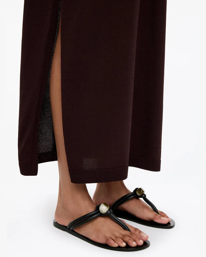Arket Flip-Flop Aus Leder Mit Perle -Schwarz Schwarz