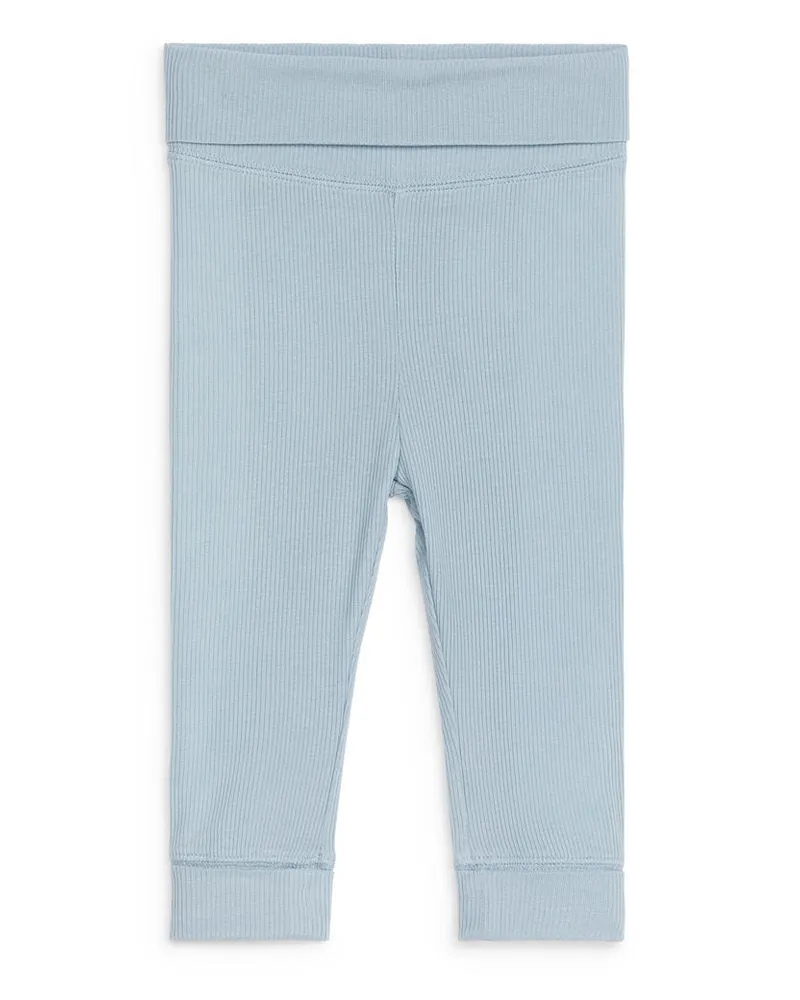 Arket Breit Gerippte Leggings Für Neugeborene - Blau Taubenblau