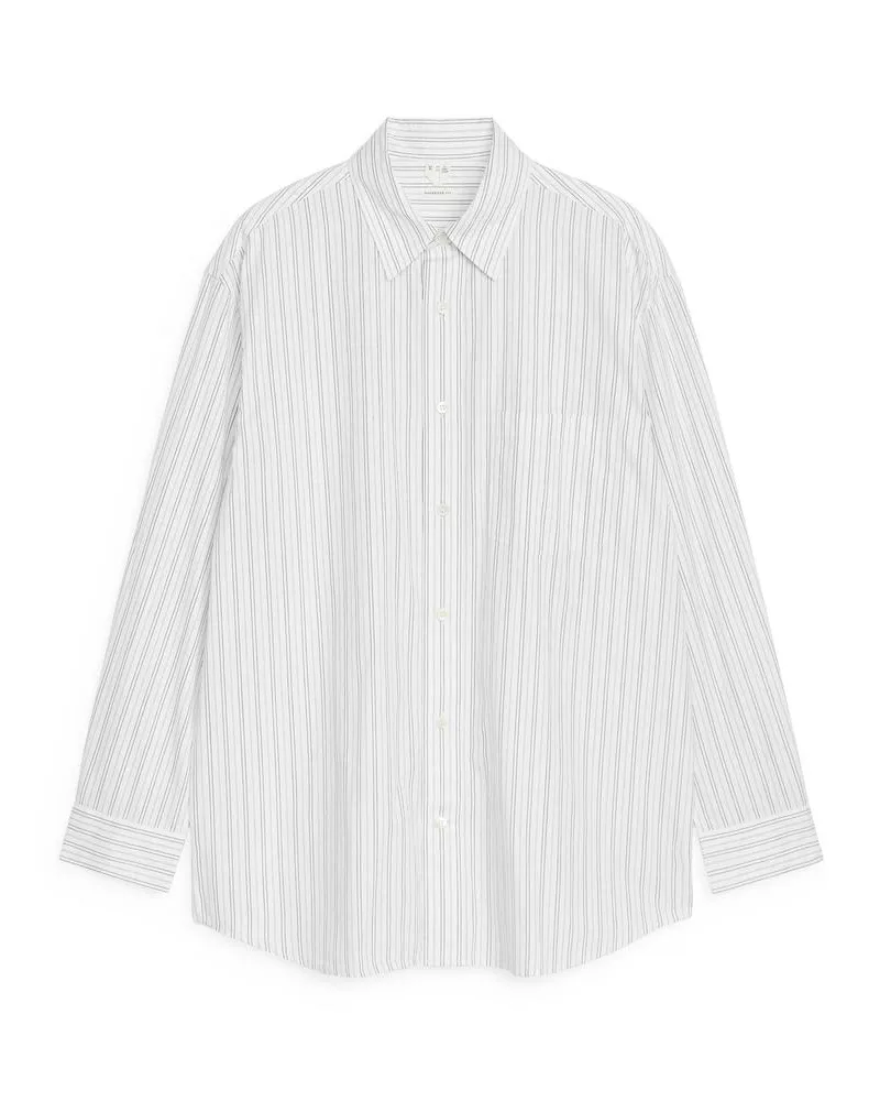 Arket Oversized-Hemd Aus Popeline -Schwarz Schwarz