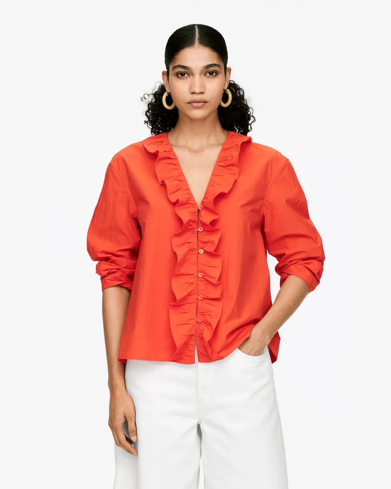 Arket Rüschenbluse -Orange Orange