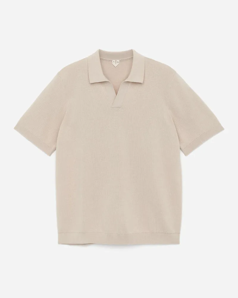 Arket Strukturiertes Polohemd -Weiß Weiß