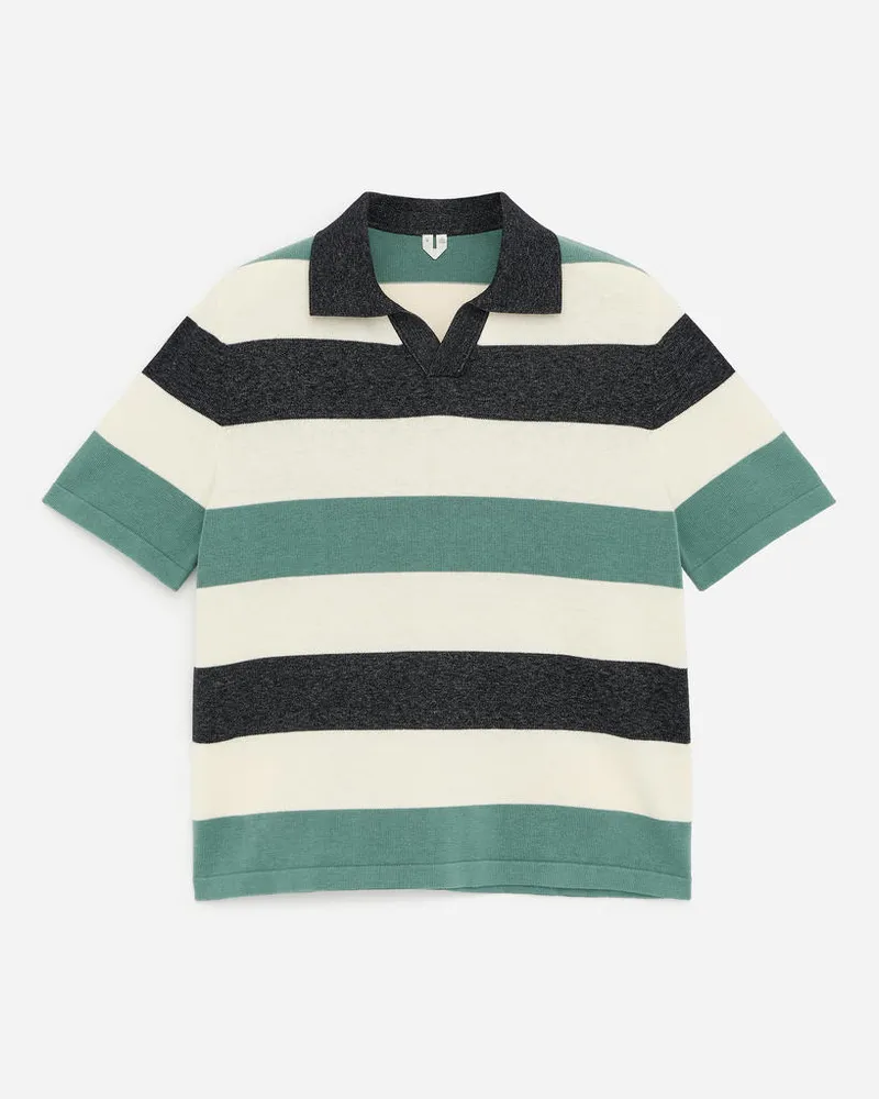 Arket Poloshirt Mit Blockstreifen -Weiß Weiß