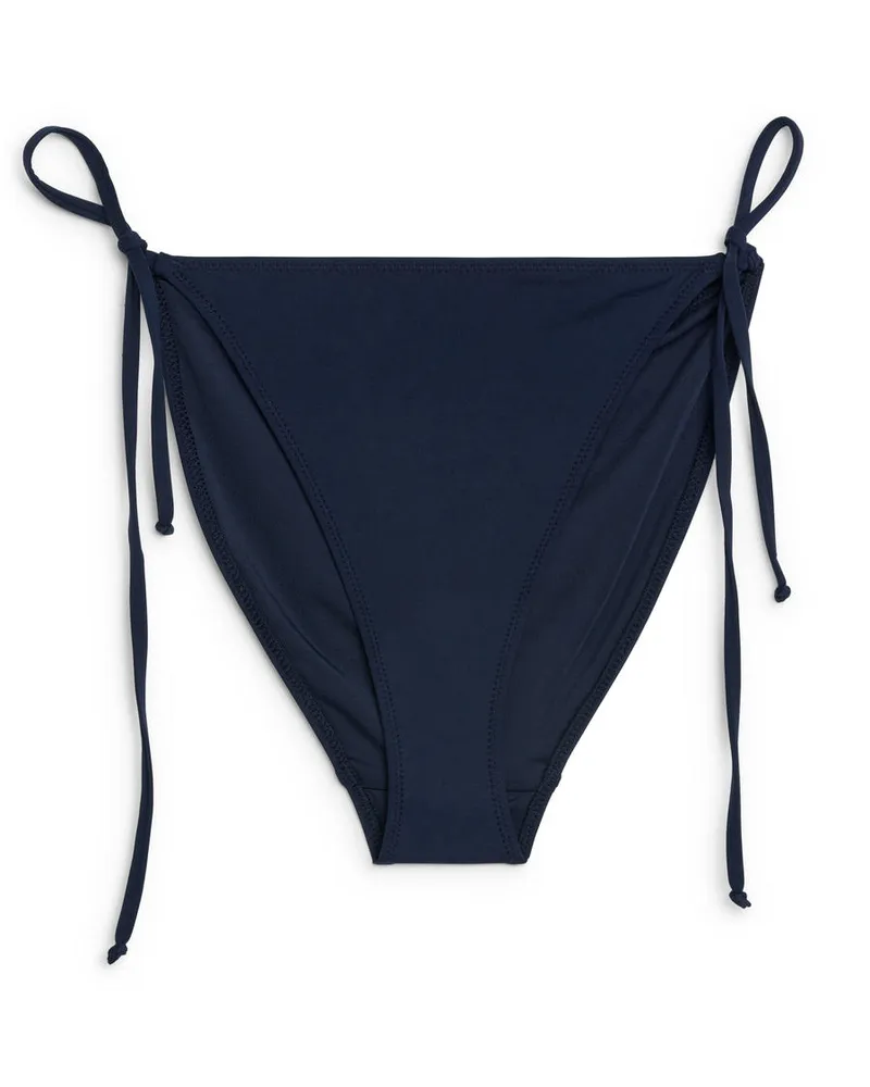 Arket Bikinitanga Mit Schnürung - Blau Dunkelblau