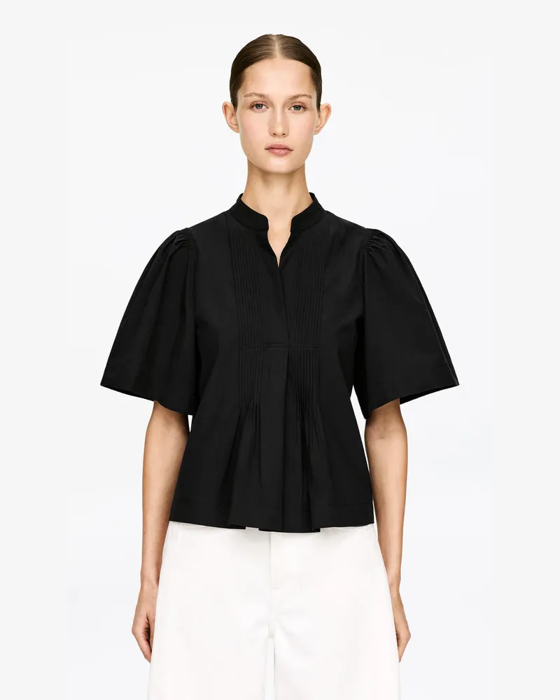 Arket Pleated Blouse -Schwarz Schwarz