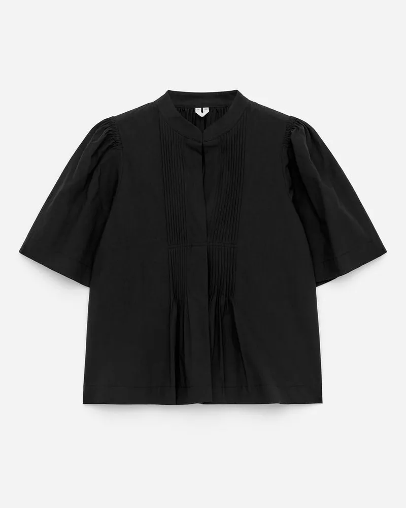 Arket Bluse Mit Falten -Schwarz Schwarz