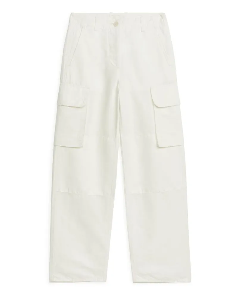 Arket Cargohose Aus Leinenmischung - Weiß Weiß