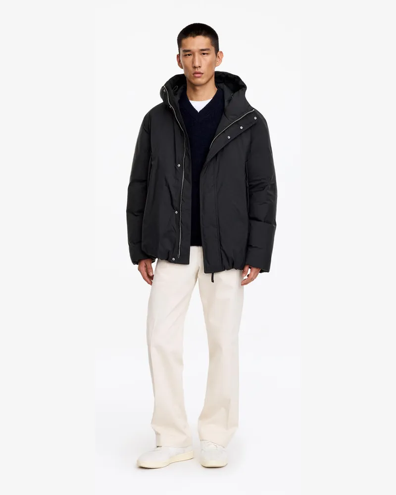 Arket Re:Down Jacke Mit Kapuze -Schwarz Schwarz