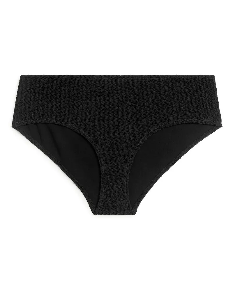 Arket Crinkle-Bikinihose Mit Niedrigem Bund - Schwarz Schwarz