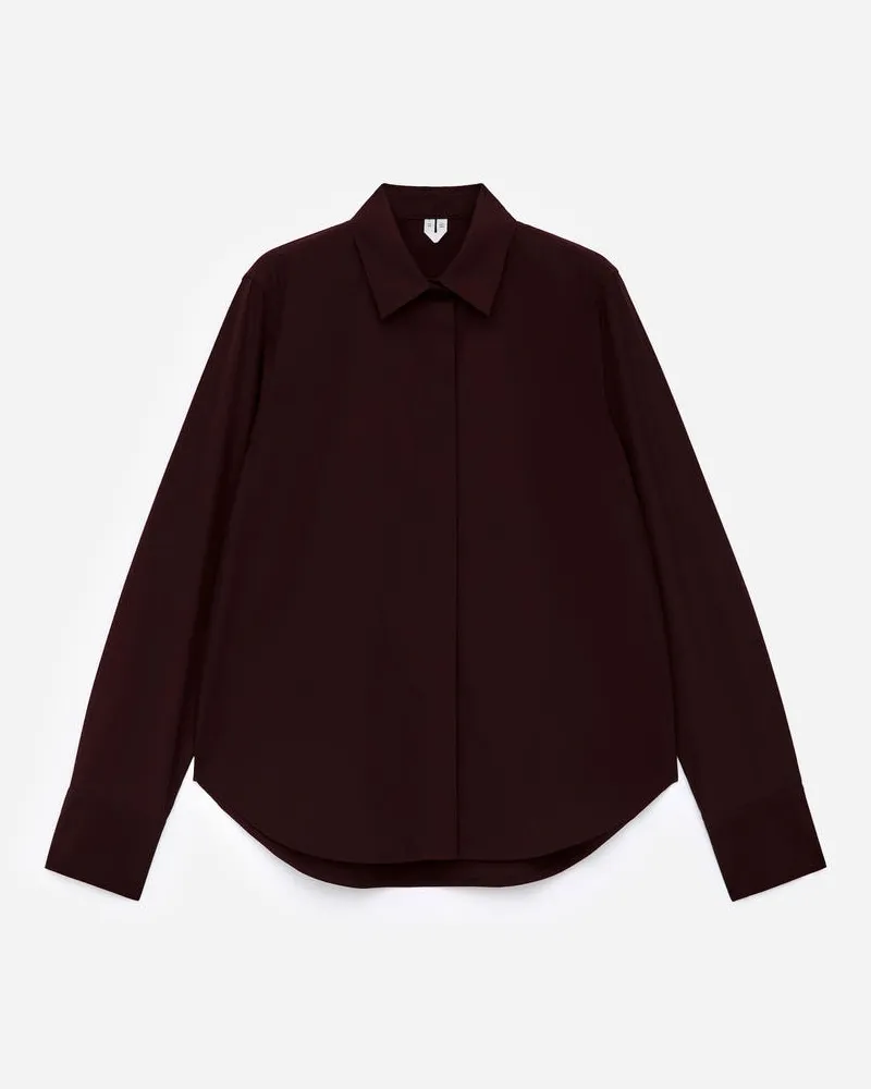 Arket Popeline-Hemd Mit Normaler Passform -Rot Rot