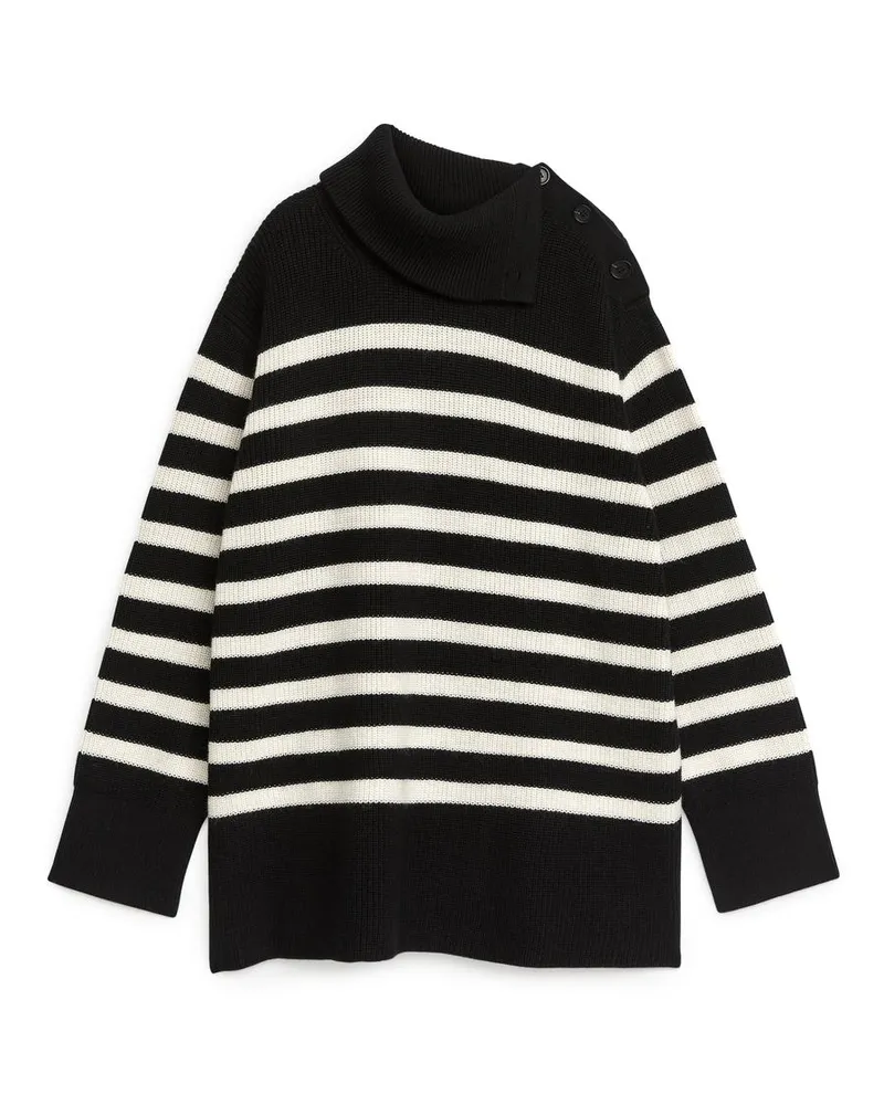 Arket Pullover Aus Baumwolle/Wolle - Schwarz|Mehrfarbig|Weiß Schwarz