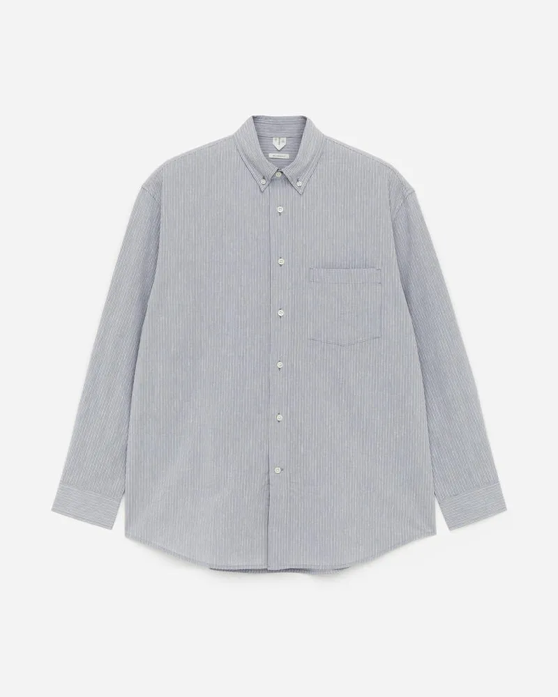 Arket Locker Geschnittenes Seersucker-Hemd -Grau Grau