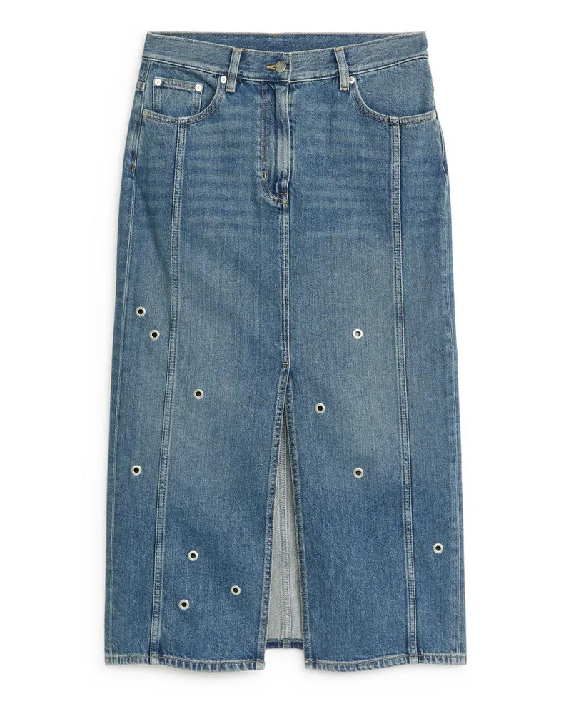 Arket Jeansrock Mit Ösen - Blau Blau